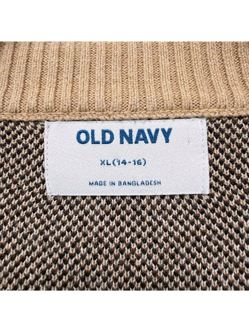 Old Navy Horses Cardigan Girls XL (14-16) Sweater Camel Tan Pony Equestrian